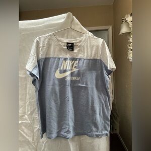 Nike Blue and White Short Sleeve Tee